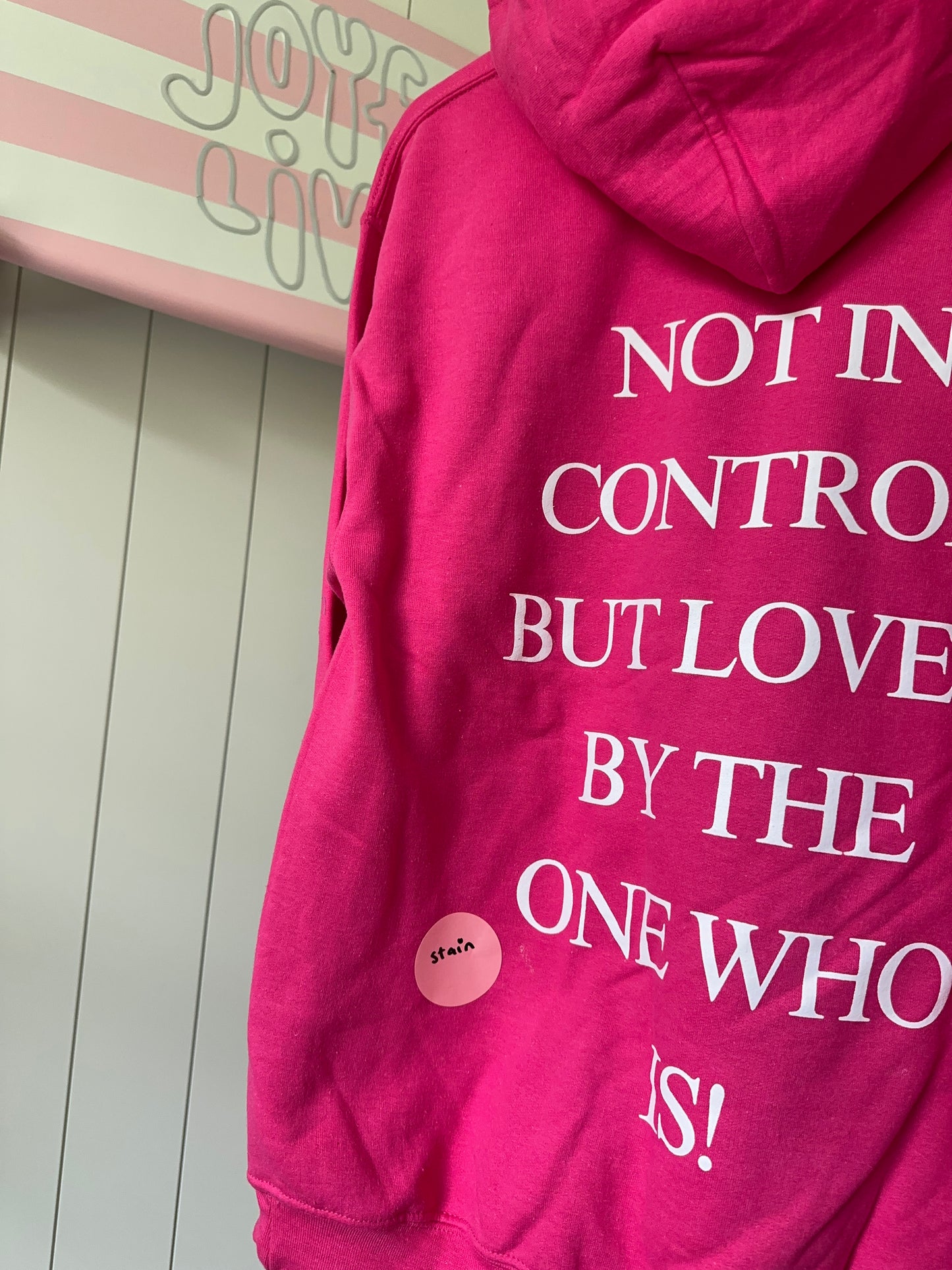 OOPSIE - "not in control but loved by the One who is" hoodie in MEDIUM