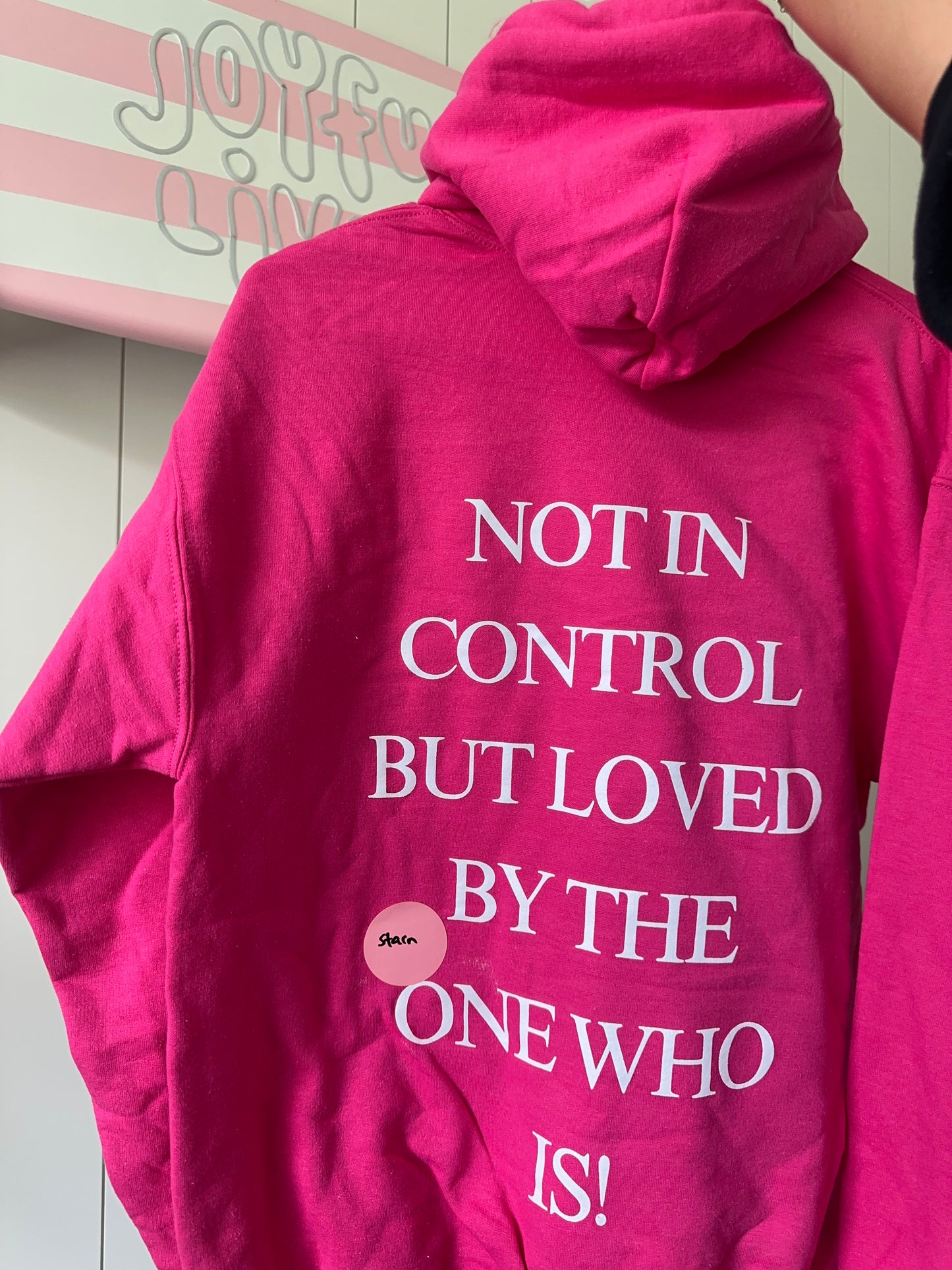 OOPSIE - "not in control but loved by the One who is" hoodie in MEDIUM