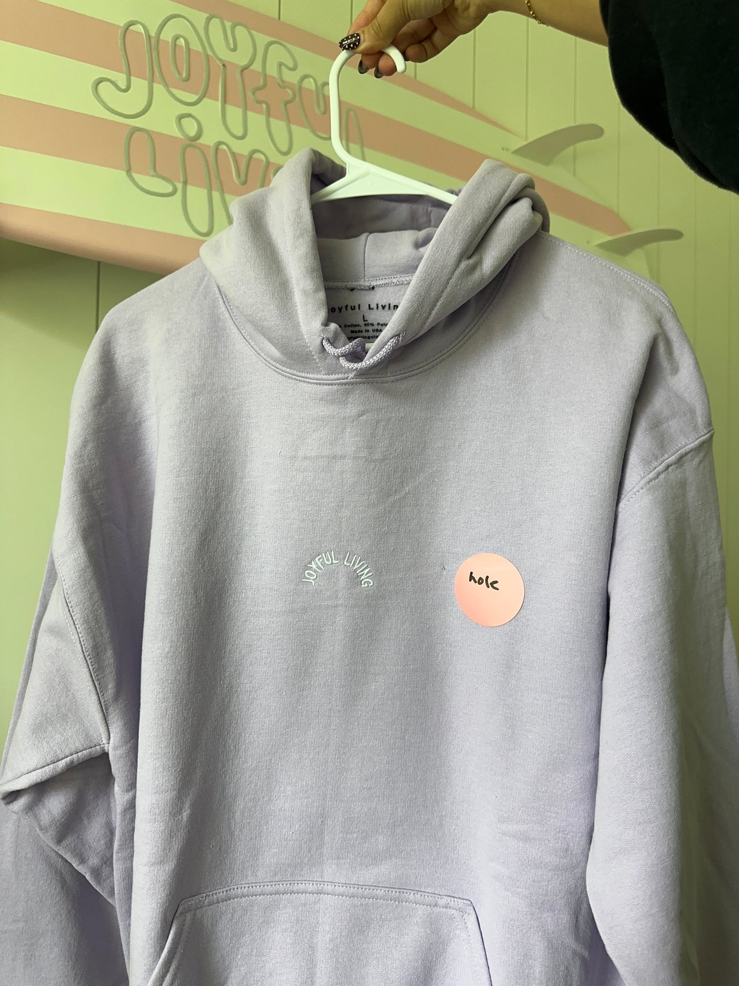 OOPSIE - purple "mourning into dancing" hoodie in large