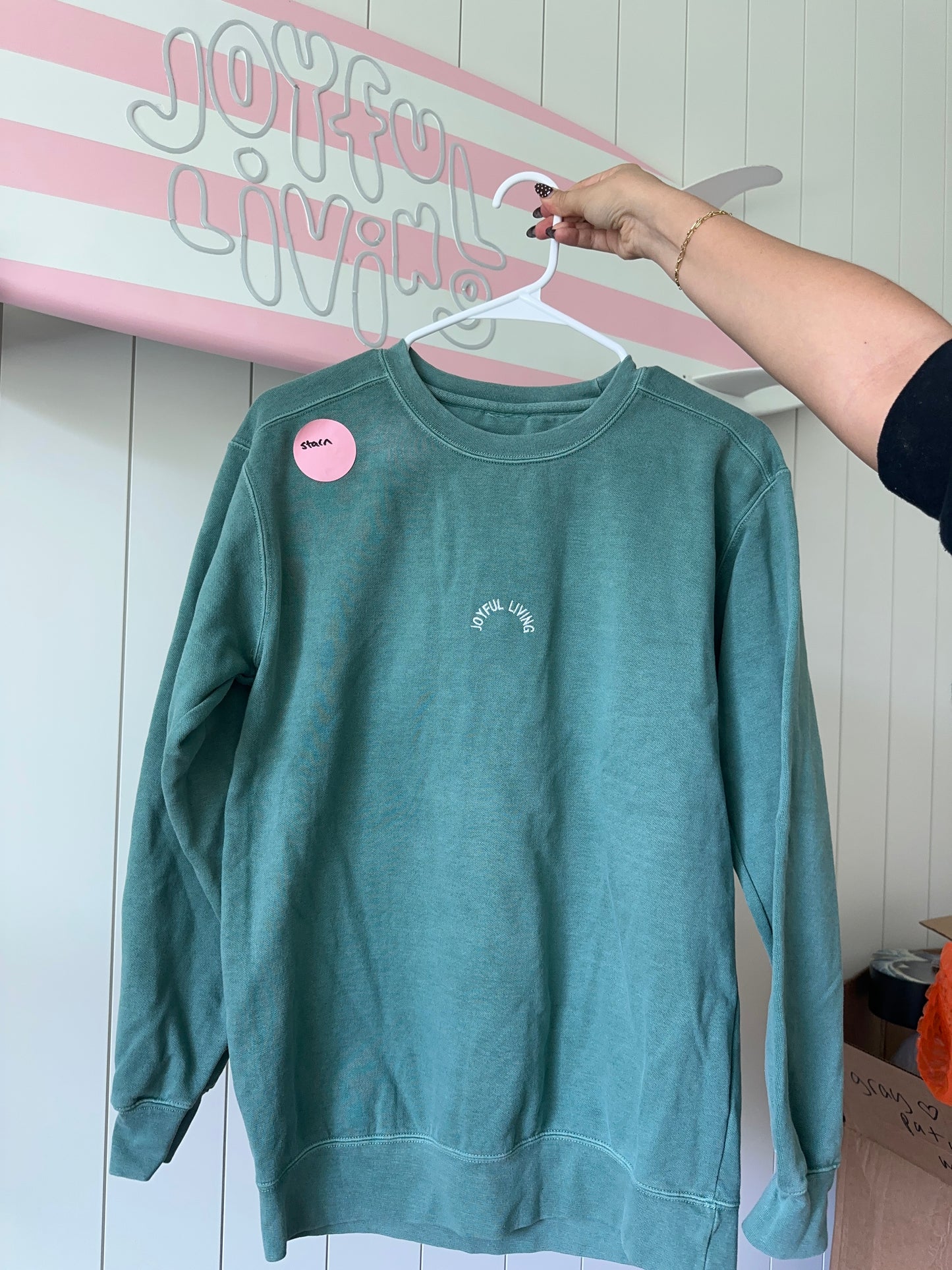 OOPSIE - "consider the wildflowers" embroidered crewneck in SMALL