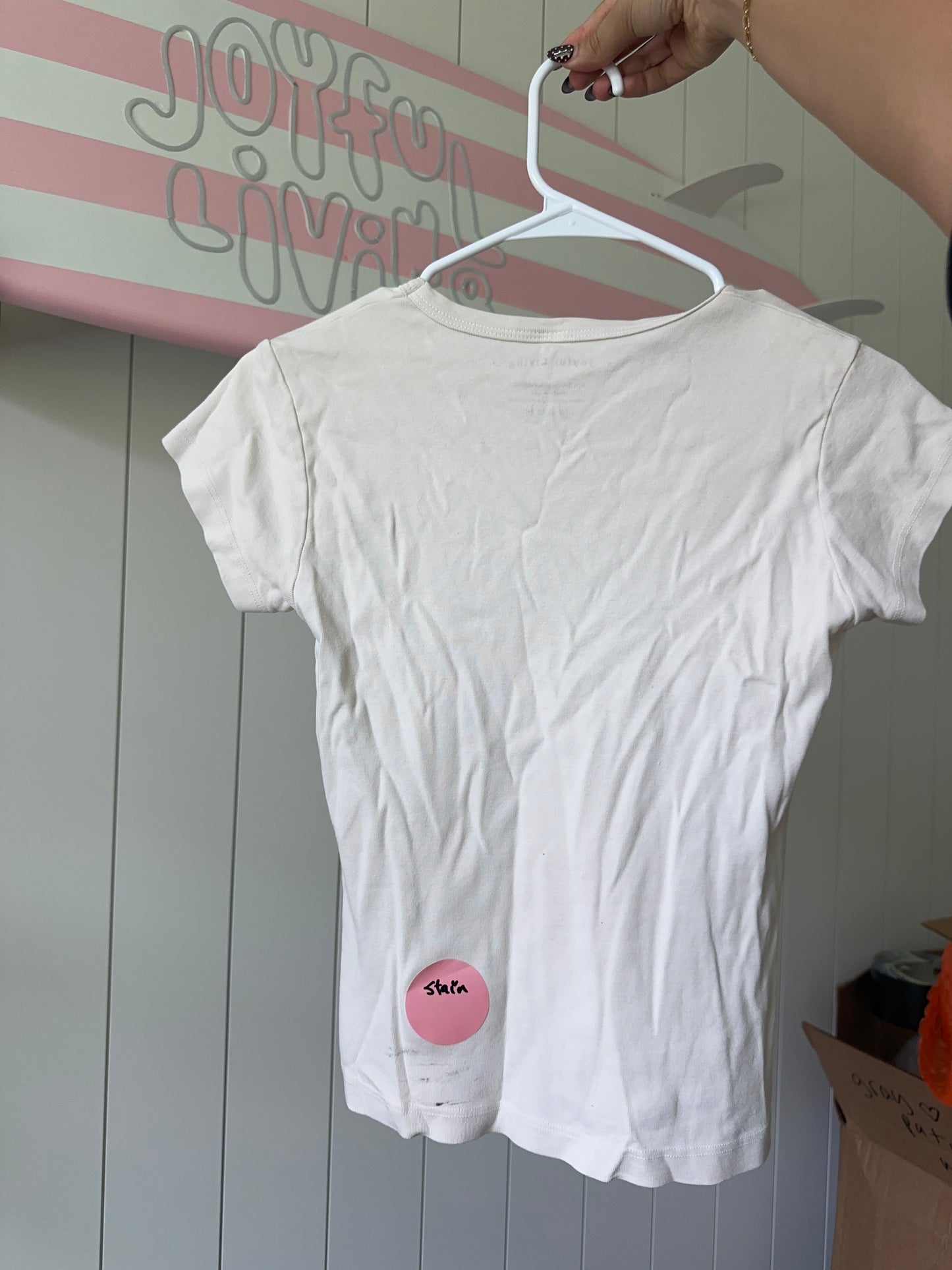OOPSIE - "fish & loaves" baby tee in SMALL
