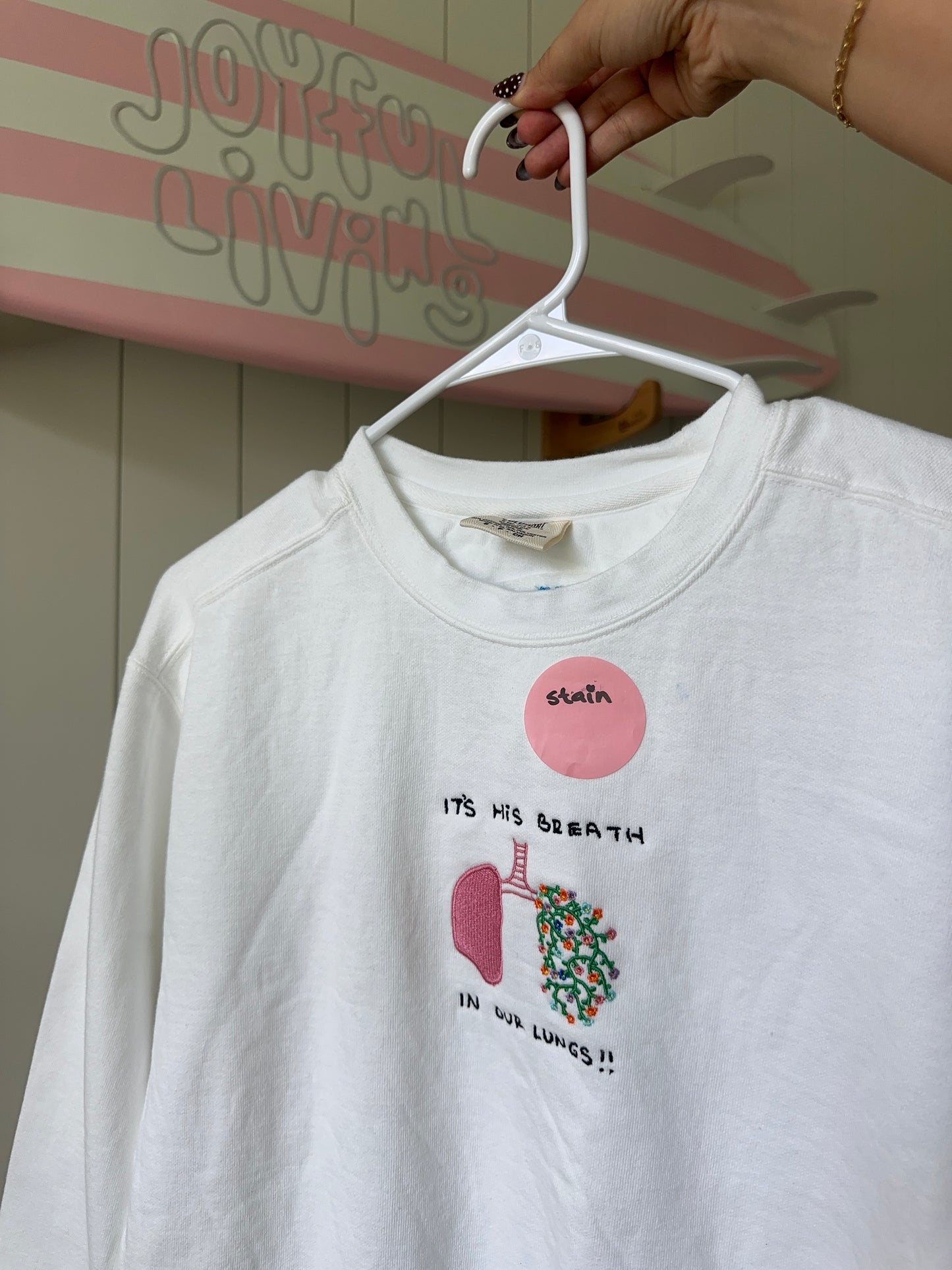 OOPSIE - "it's His breath in our lungs" crewneck in SMALL