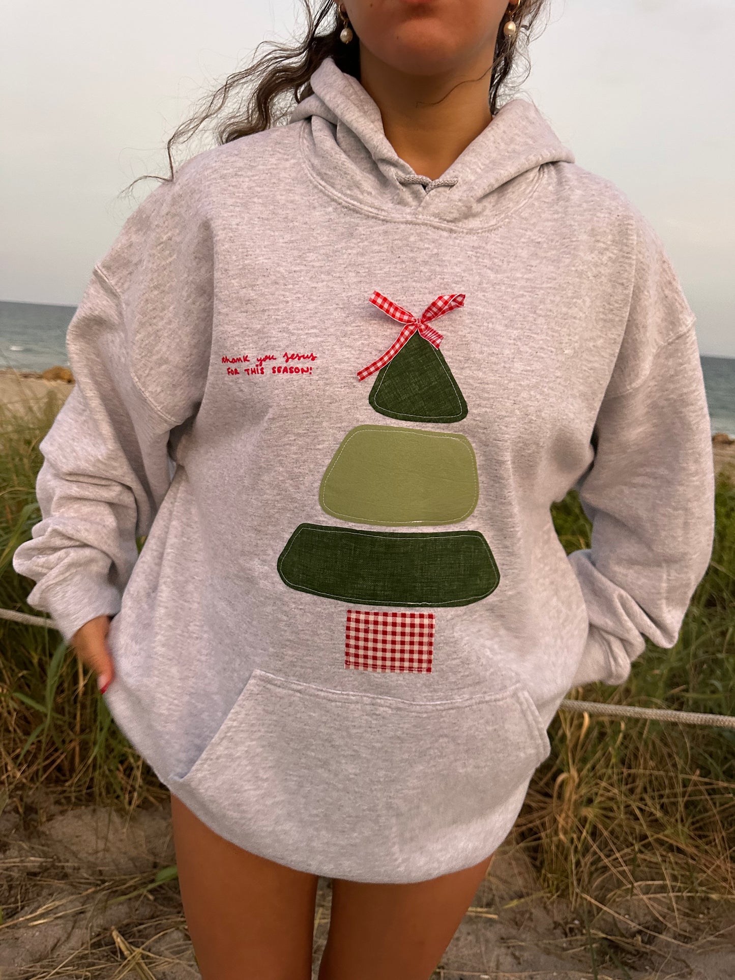 christmas patchwork hoodie