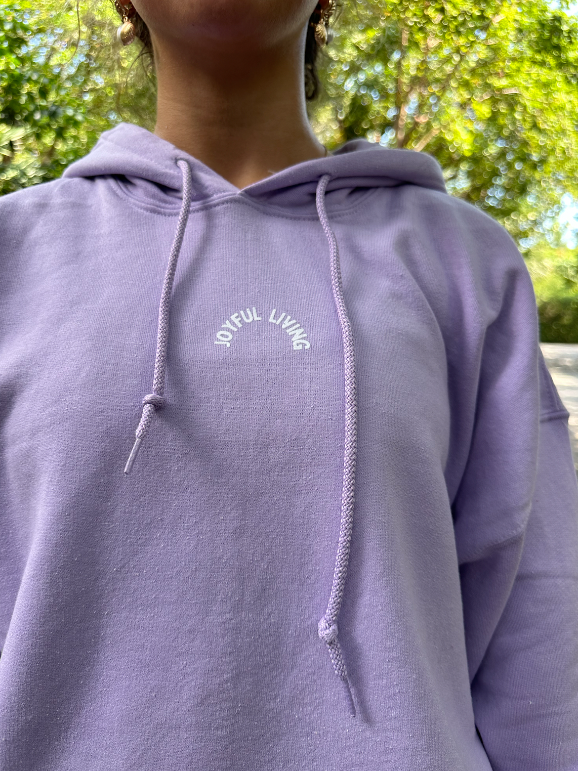 "mourning into dancing" hoodie in purple