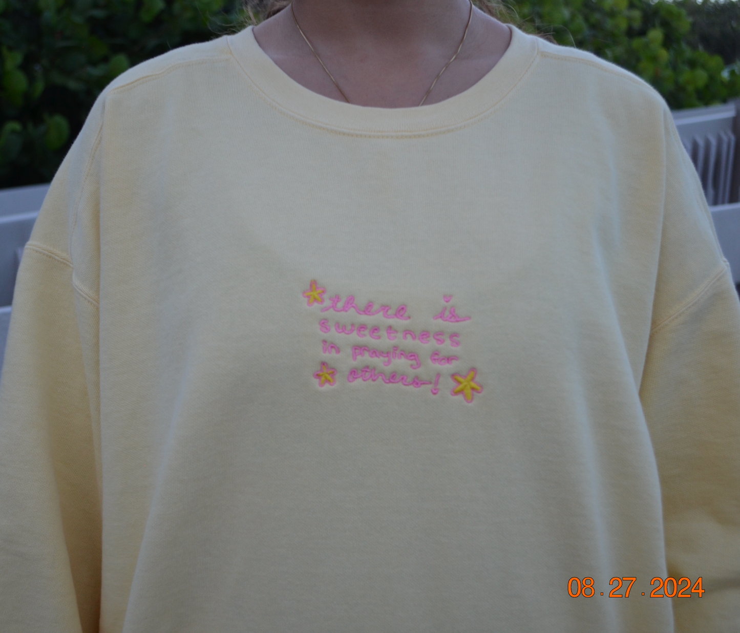 "sweetness in prayer" crewneck