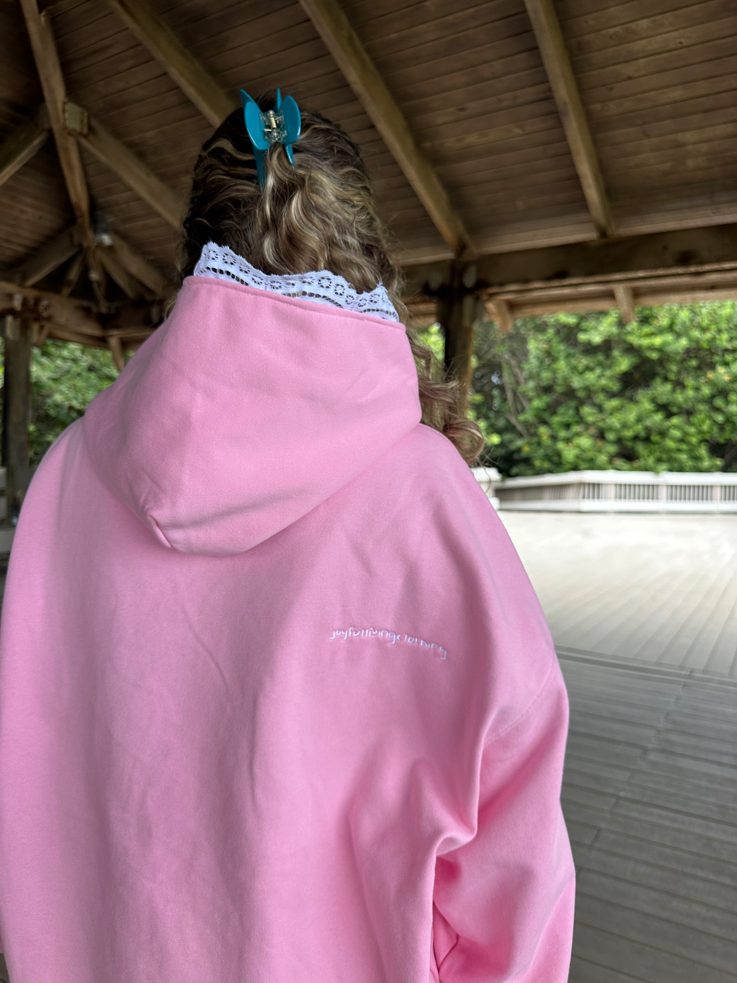 "nothing you do can stop Jesus from loving you" lace trim hoodie!