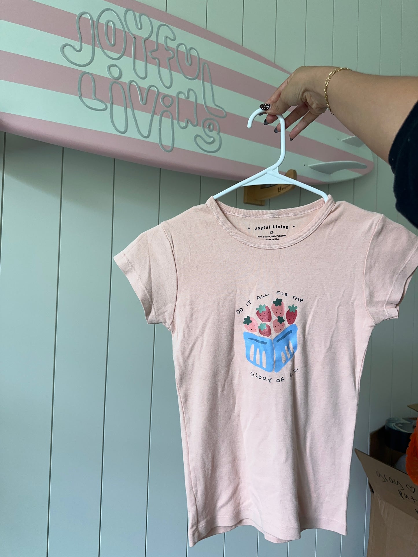 OOPSIE -  "for the Glory of God" baby tee in XS