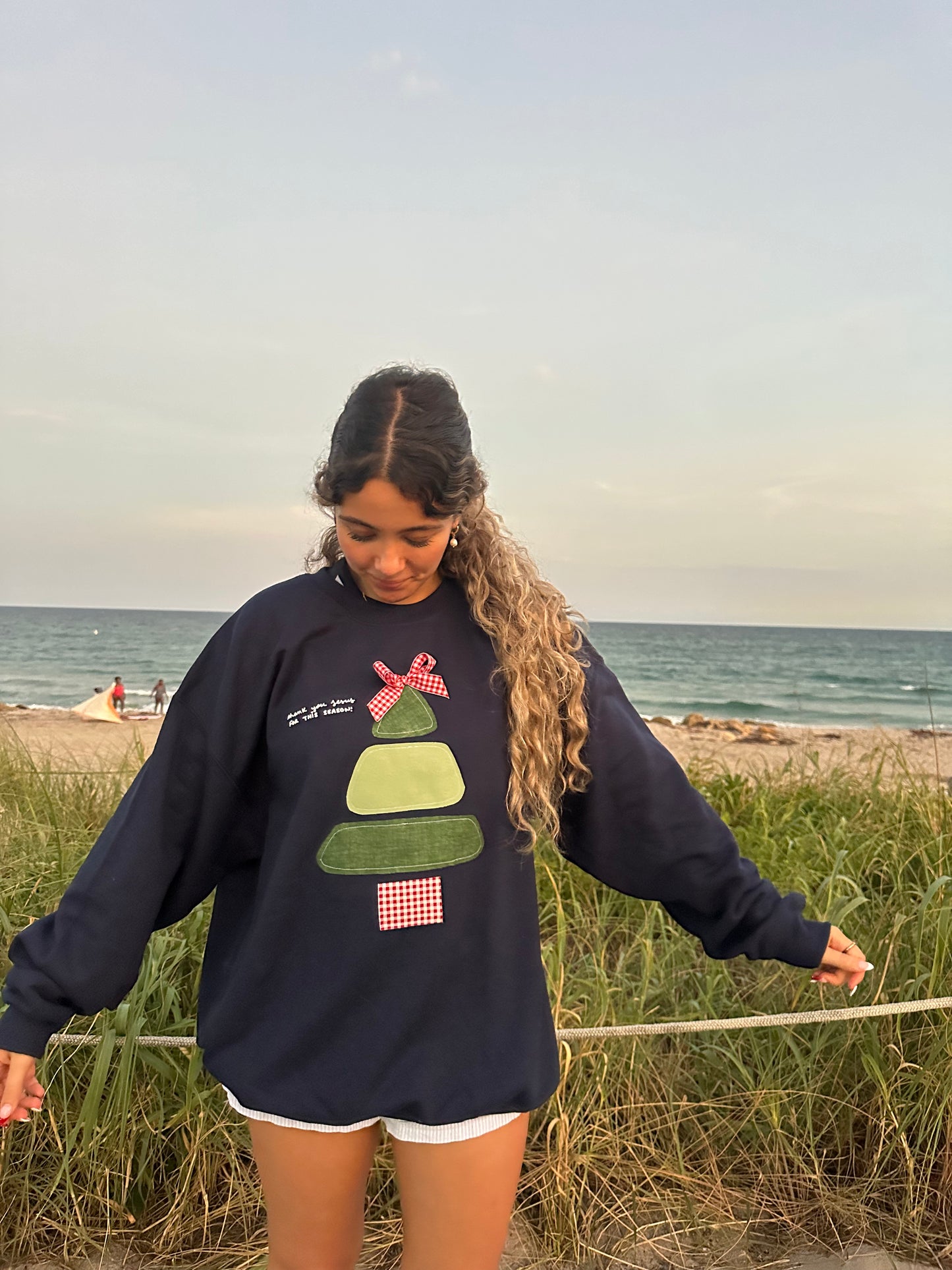 christmas patchwork crewneck